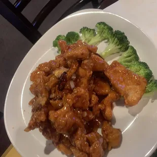 Orange chicken. So good. Hand breaded and flavorful with crispy orange peel.