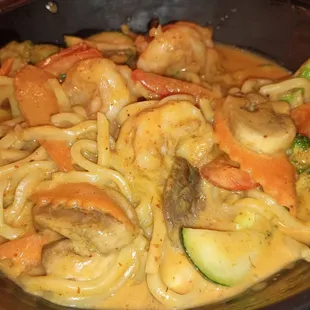 Red curry noodle bowl - delicious