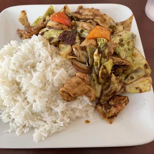 Twice cook pork over rice