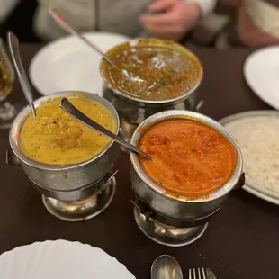 Goat Curry, shahi gobi, Chicken Makhani