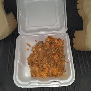 Hibachi shrimp with egg yolk sauce