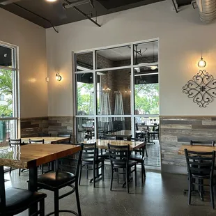 Inside seating view from bar top