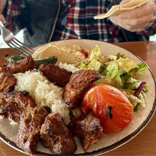 Delicious Beef Kabob Plate