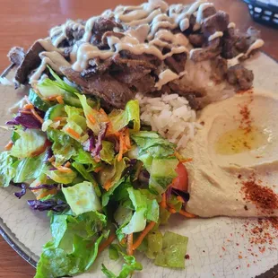 Beef shwarma plate