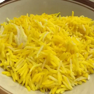 Saffron Rice (usually served on top of the white rice, but we requested it on the side).