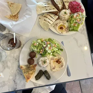 Veggie Plate, Adana Kabob