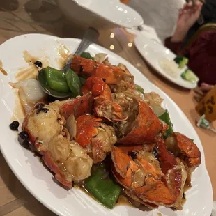 Lobster in black bean sauce