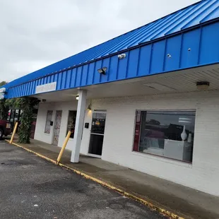 the front of the building