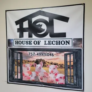 three pigs in a window