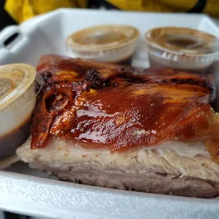 Perfect lechon, such crispy skin.