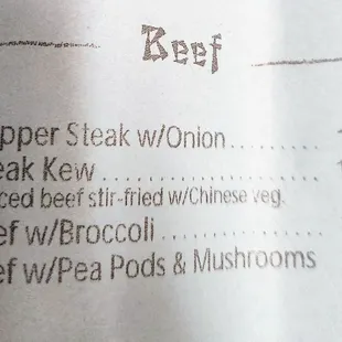 a menu for a restaurant