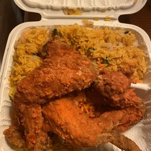 Chicken Wings with shrimp Fried Rice