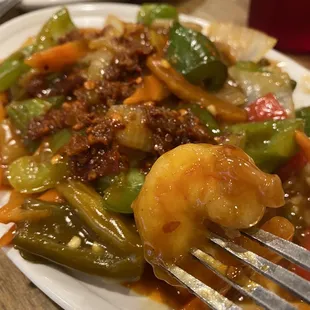 Kung Pao Shrimp extra hot