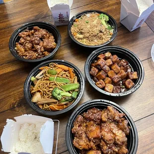 a variety of asian dishes