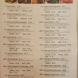 menu