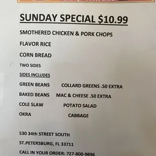 Sunday special