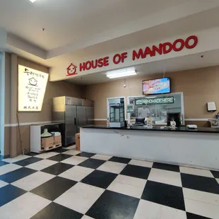 a checkered floor in a restaurant