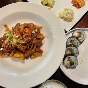 Kimbap and pork bulgogi