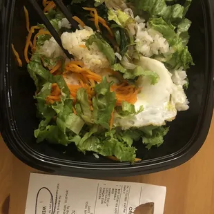 Beef bibimbap with no beef