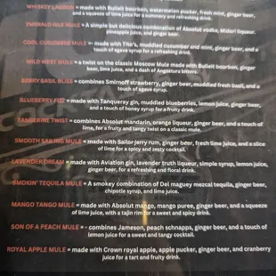 the menu