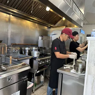 Chefs preparing food