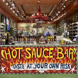 a hot sauce bar in a store
