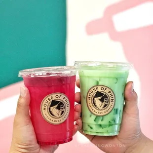 Miss Vietnam (dragonfruit lemonade) and pandan everything