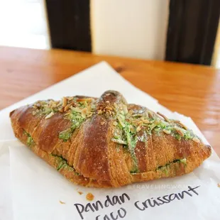 Pandan coconut croissant