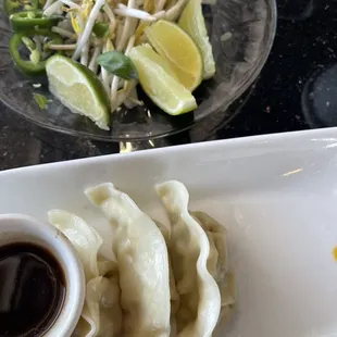 Steamed dumplings and vinegar dip yuck