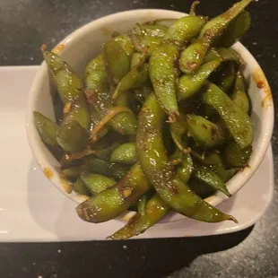 Spicy Garlic Edamame