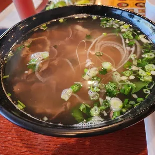 Eye round steak and Brisket Pho