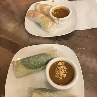 Shrimp summer roll &amp; tofu summer roll - peanut sauce was better then last time