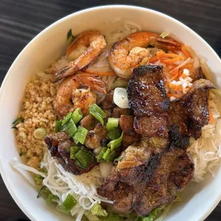 37: Grilled Shrimp &amp; Pork Over Vermicelli