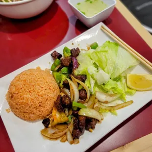 Shaking Cubed Filet Mignon with Tomato Rice (#64)