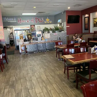 the dining area of a restaurant