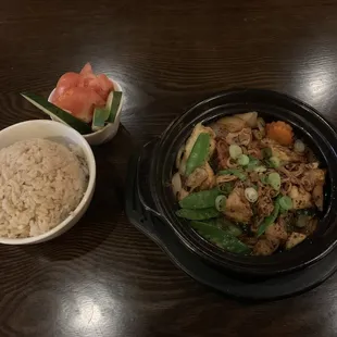 Caramelized Tofu with side of brown rice