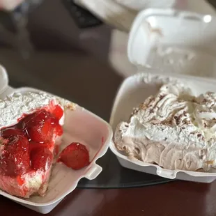 Strawberry and Cream Pie and Bavarian Chocolate Pie