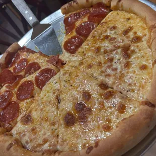 Medium half cheese half pepperoni