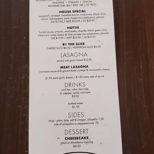 the menu