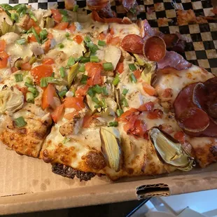 1/2 all meat and 1/2 gourmet chicken