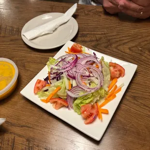 Garden salad with ginger dressing. Honestly this dressing is divine!!!