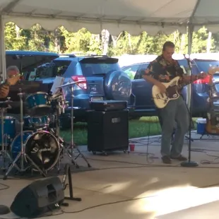 Saturday night band playing outside.