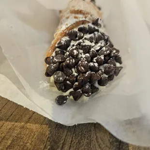 Chocolate chip cannoli made to order