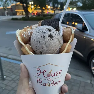 The Dirty Tux Bubble Waffle Ice Cream