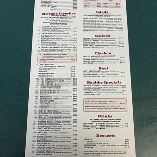 menu