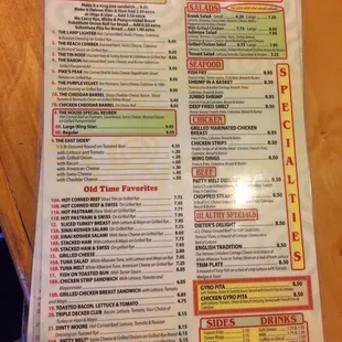 The menu has a lot of choices, but seriously: you're here for the Reuben.