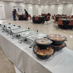 Another satisfied catered customer Saturday for a Men's Luncheon. Their order included ribs, brisket, chicken, mac &amp; cheese, and beans.