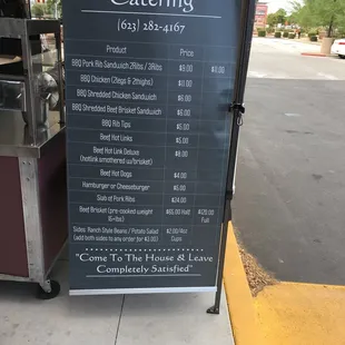 Menu sign at there setup.