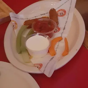 Mozzarella sticks ...we only eat 4 of 6...they were badddddd.