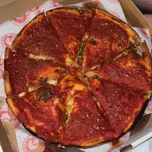 Deep dish pizza